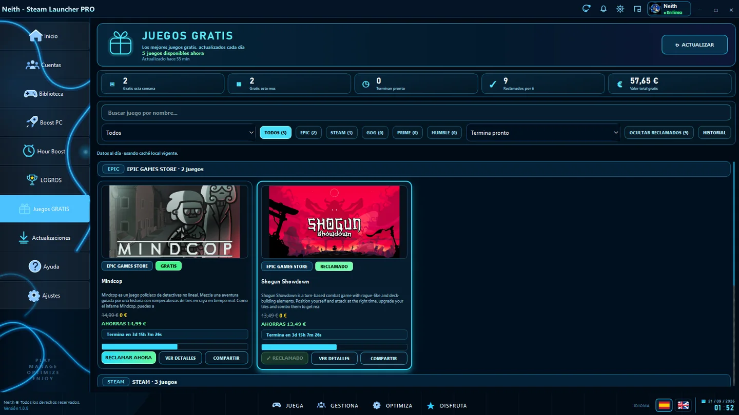 Juegos Gratis de Neith Steam Launcher